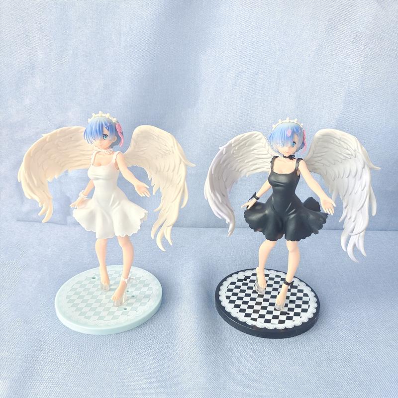 21CM Anime Re:Life In A Different World From Zero Rem  Oni Tenshi Ver PVC Action Figure Collectible Model Gifts for Kids