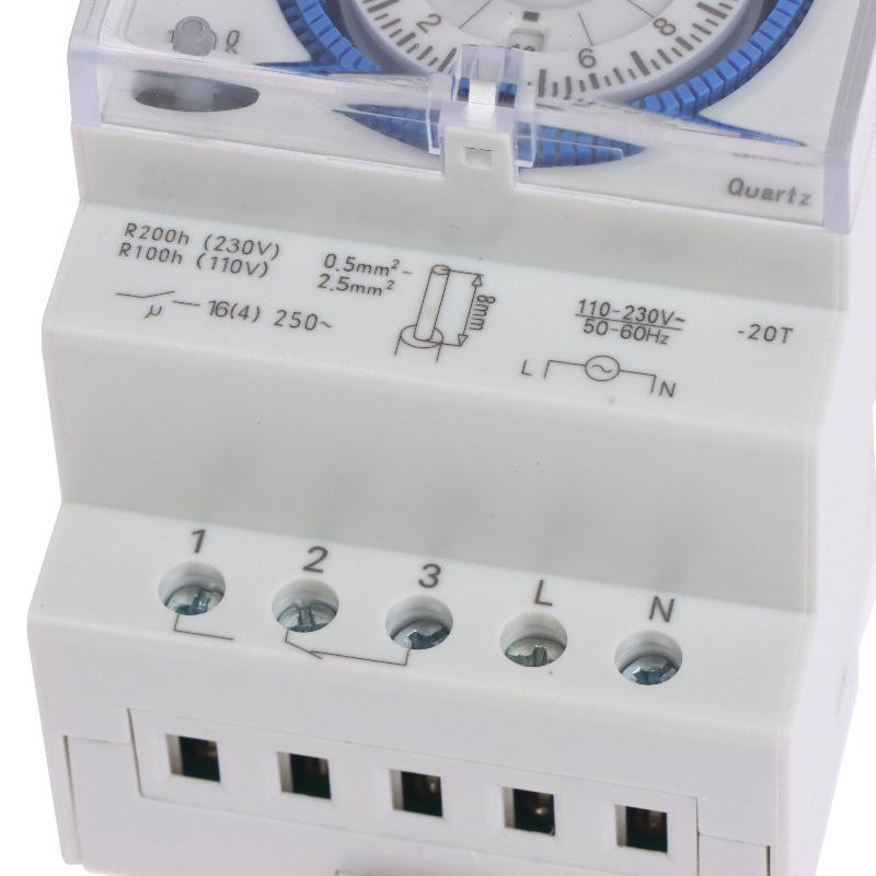 Sul181D Industrial Time Control Switch 110-230V Time Relay 24-Hour Time Control Switch Track Installation Mechanical Timer