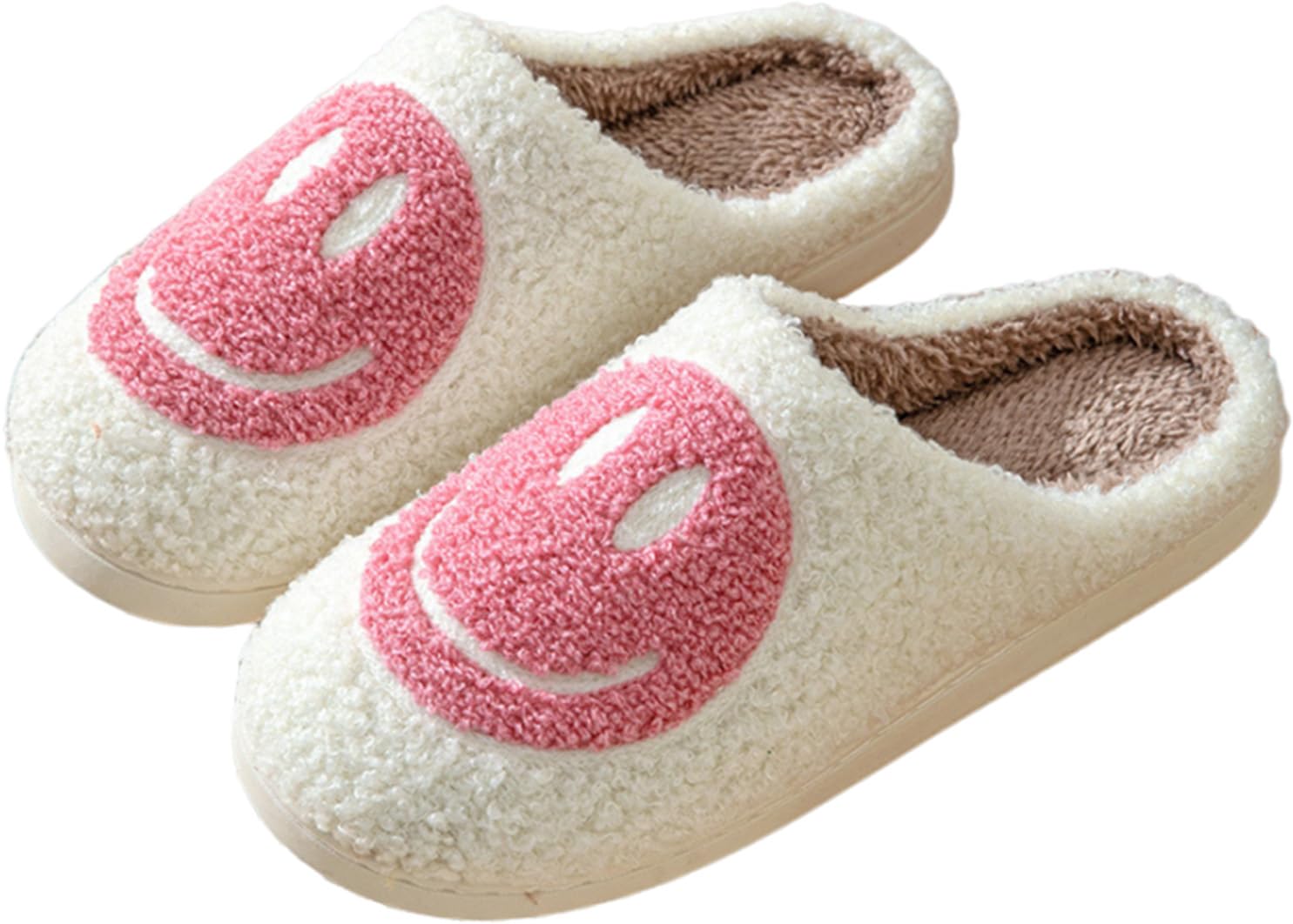 

[J.STORE] Тапочки Smile Fluffy, Теплые, Простые, Милые, Зимние, Пушистые, Для работы за столом, Комнатные тапочки, Унисекс, 4A-J26-PKM