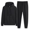 Set Men's Hooded Cardigan Two Piece Middle Aged Youth Sports Loose Leisure Sweatshirt Guard
