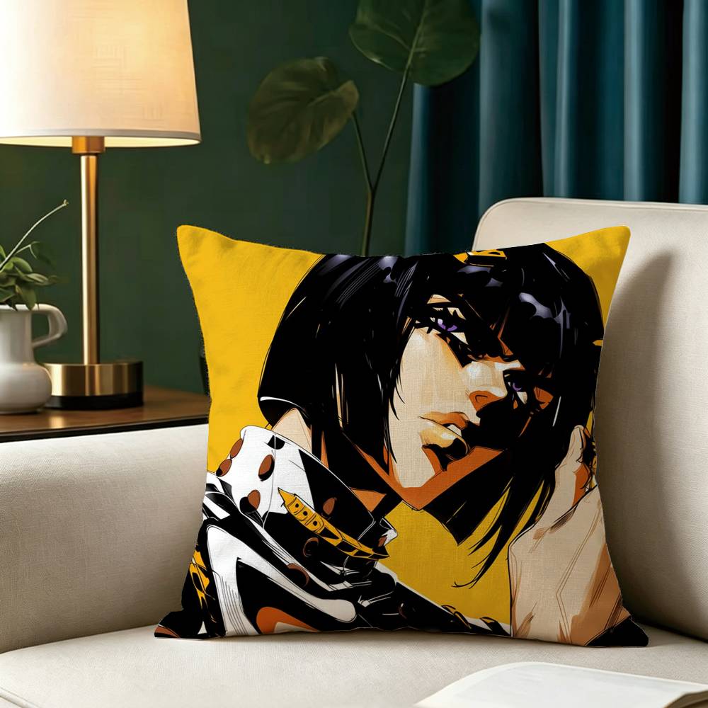 J-JOJOs B-Bruno B-Bucciarati Square Double-Sided printed Pillow Case Bedroom Bedside Pillow Sofa Cushion Cover