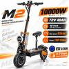 M2 Novo Modelo UE 10.000W 72V 40Ah Scooter Elétrica Dupla para Adultos com Pneus de 12 polegadas, Display LCD, Velocidade Máxima de 95 km/h e Entrega Rápida