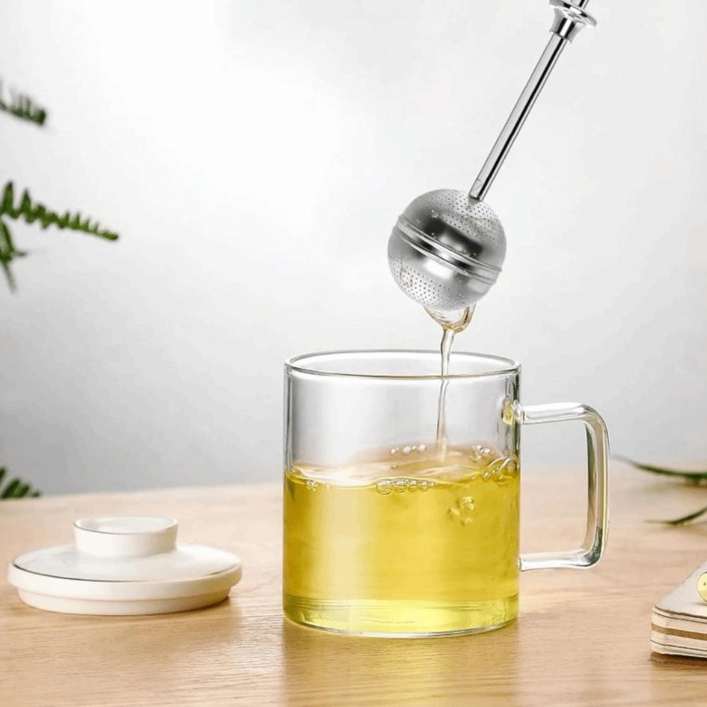 2PCS Fine Mesh Long Handle Tea Strainer Ball 304 Stainless Steel Tea Filter Office