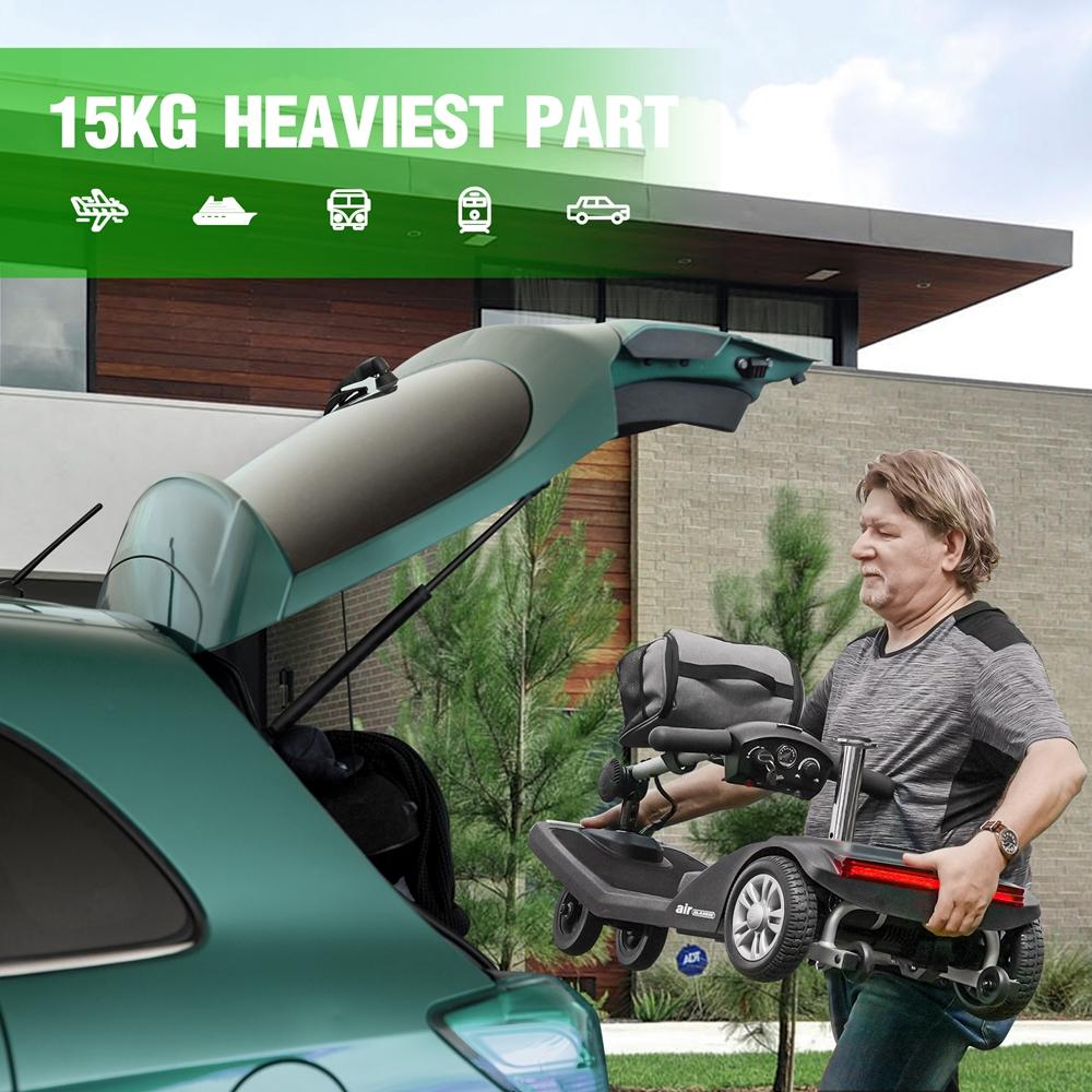 Elektrická mobilní koloběžka Sweetrich Air Classic pro seniory, motor 250W, baterie 12AH, maximální rychlost 6 km/h, dojezd 15 km.