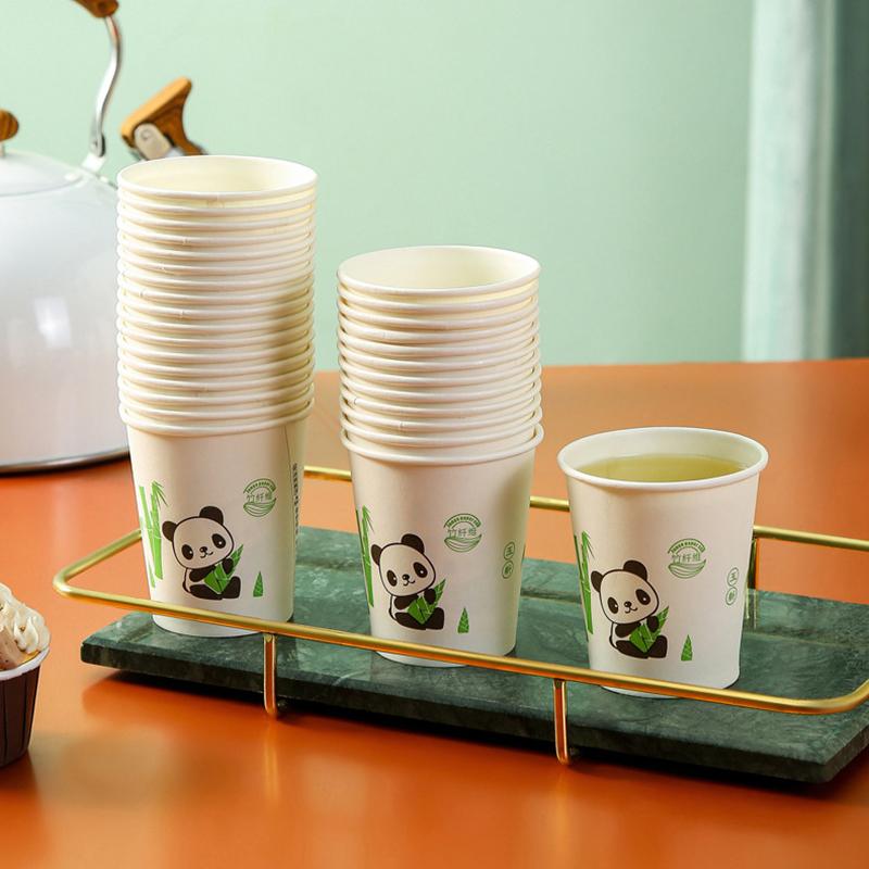 50Pcs Disposable Coffee Cups Thickened Bamboo Fiber Cup Household Water Cup Juice Milk Bubble Tea Cup