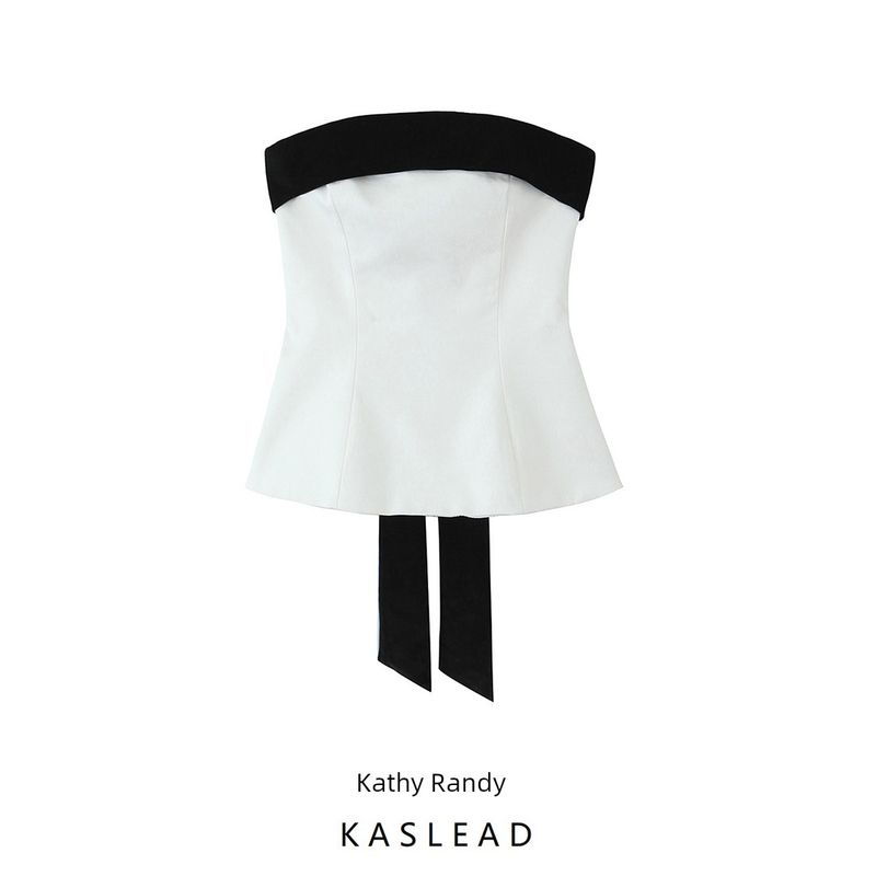 Kaslead New Arrival Women's Clothing Fashion Style Stylish Simple and Versatile Bowknot Decoration Tube Top Tops 9003420