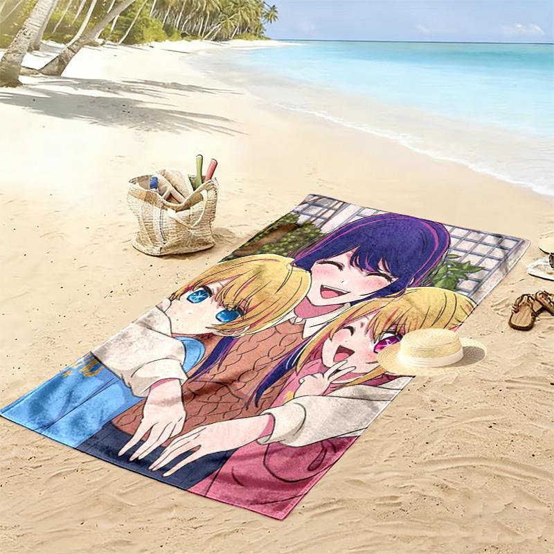 Ai Hoshino 2D Flat Print Beach Towel, Large Soft Quick Dry Towel for Beach Camping SwimmingDSTJ0925477