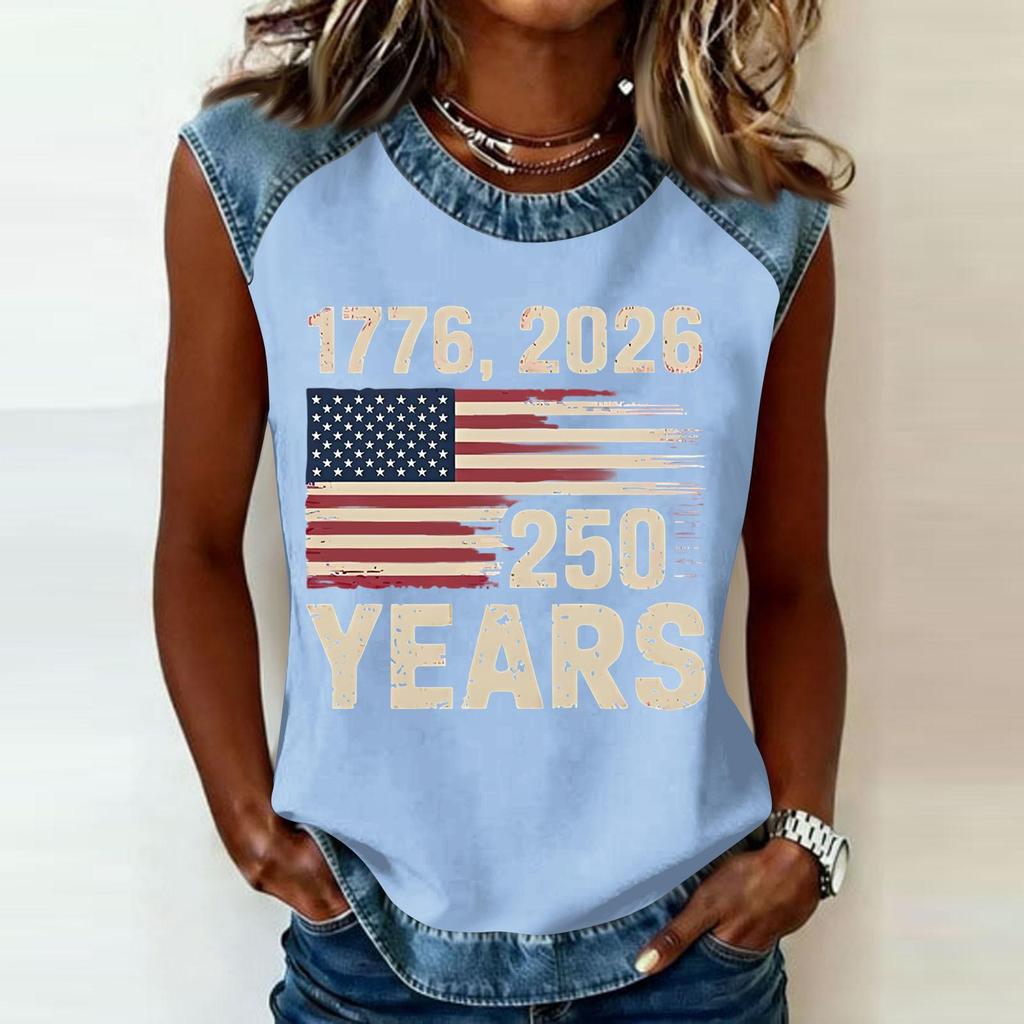 Women's Casual Round Neck Pullover Printed T-Shirt Top