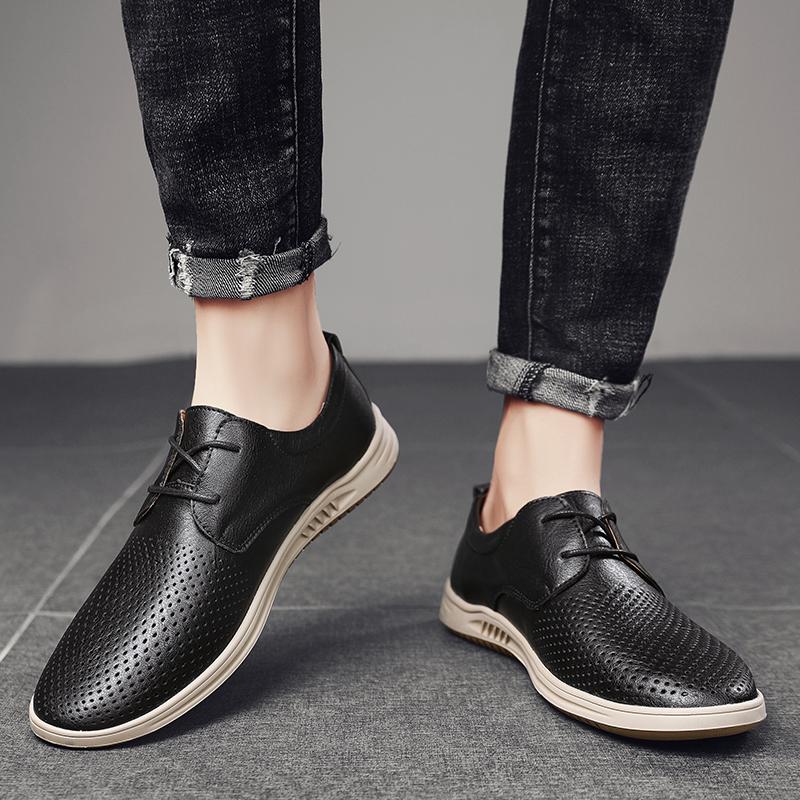 Fashion Italian Brand Men's Oxford Shoes Wear-resistant Non Slip Soles Outdoor Hiking Shoes Men's Office Business Leather Shoes