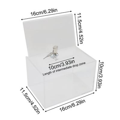 Caja de Donaciones de Acrílico con Cerradura Caja de Donaciones Caja de Donaciones Portátil Como se Muestra Urna Transparente Uso Multiusos Uso en Eventos