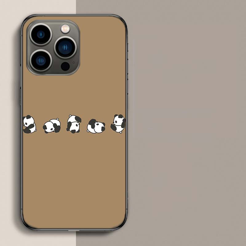 Very Cute Little Panda Phone Case For Iphone 17 Air 15 Pro 14 Plus 16 Pro Max 17E 16E 12 13 Mini 11 Cover Cute Fundas