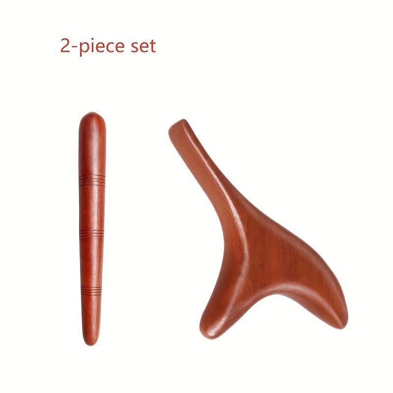 

Wood Trigger Point Massage Tools & Acupoint Pen Set Wood Therapy Massage for Whole-Body Gua Sha Lymphatic Drainage Tools красный