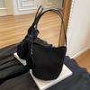 Retro Soft Pu Water Bucket Bag For Women With Magnet Closure And Mobile Pocket