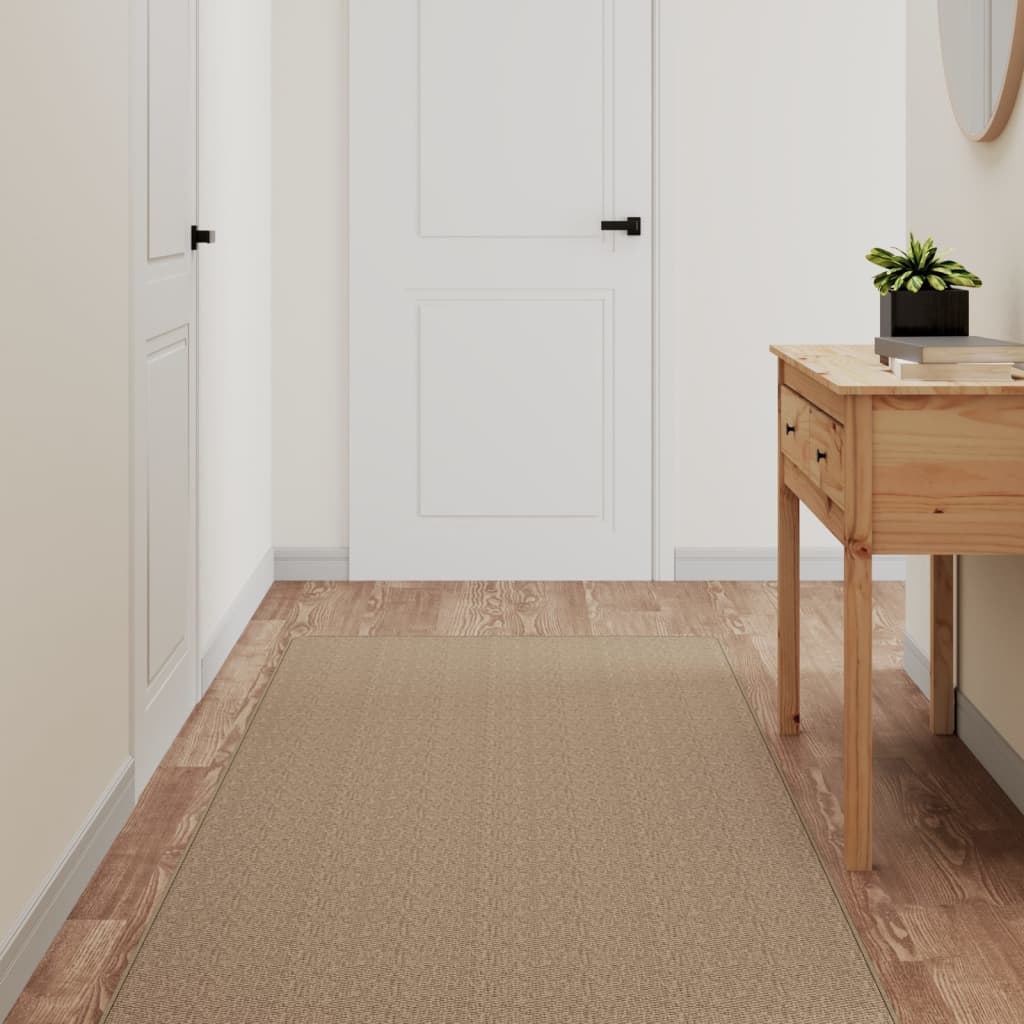 Sisal Effect Hall Runner Beige 80 X 300 Cm