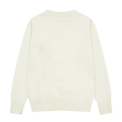 2026 New Autumn and Winter Silver Love Alpaca Wool Blend Soft and Sticky Knit Couple's Round Neck Sweater