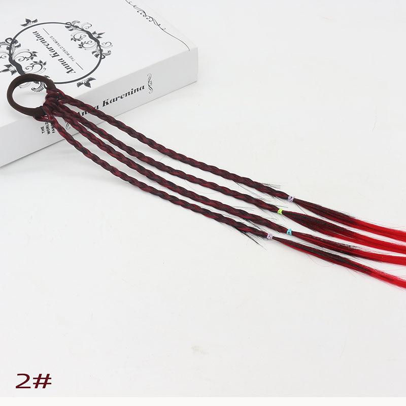 

Красочные градиентные плетеные аксессуары для волос для маленьких девочек - ручная работа, плетеные кольца для волос и парики set of 4