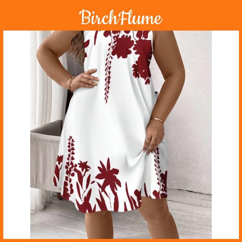 Plant Floral Summer Sleeveless Backless Tie Dress For Vacation And Beach
