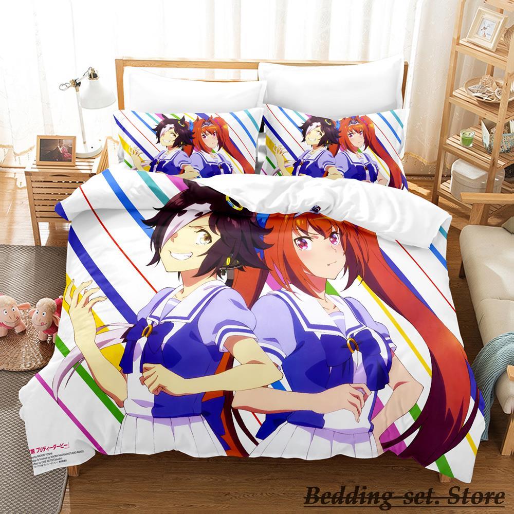 Pretty Derby Bedding Set Single Twin Full Queen King Size Bed Set Adult Kid Bedroom Duvetcover Sets Anime Parure De Lit Bed