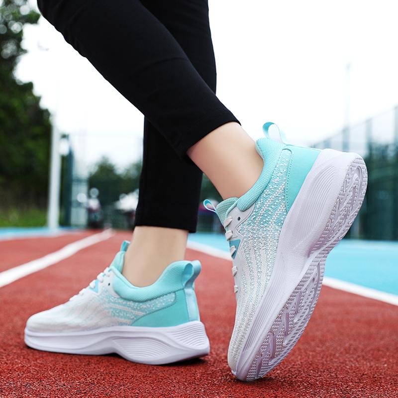 Knitted Running Sports Shoes Women Breathable Mesh Casual Sneakers Soft Sole Comfort Outdoor Trainers for Walking Jogging