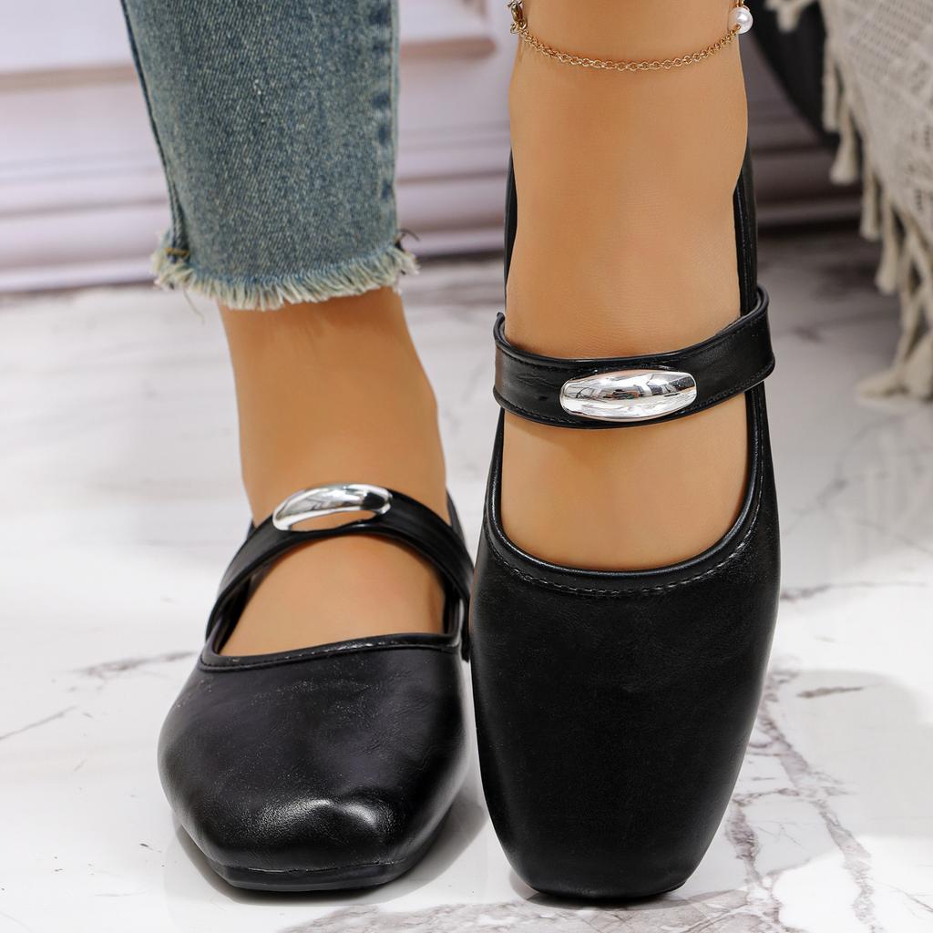 Woman Casual Flats Shoes Round Toe Large Size Loafers Shoes Retro Mary Jane Dress Shoes Ladies Solid Comfortable  Sneakers Women