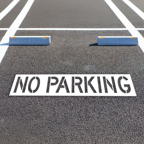 Silicone No Parking Stencil 12" Tall Letters Pavement Sign Stencil for Parking Lot Reusable Parking Zone Marking Templates for Concrete Curbs Pavement