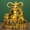 Brass Statue of Zhao Gongming Riding Tiger - God of Wealth, Five Roads Luck Attractor