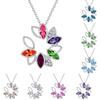 Stunning Multicolor Ladies Fashion Wreath Rhinestone Necklace Love Pendant Jewelry