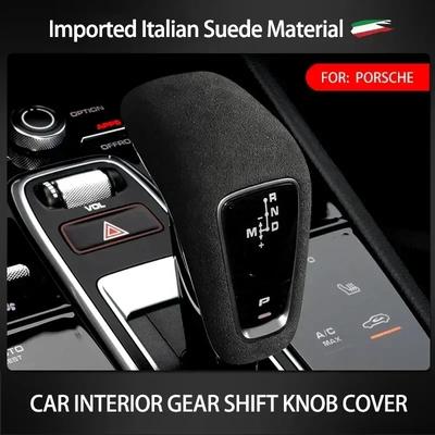 Copertura pomello cambio in camoscio per interni auto, Finitura leva cambio per Porsche Cayenne 2018