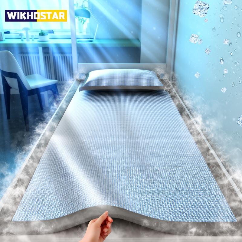 1 Pieza Esterilla de Hielo de Seda para Dormir Para Estudiantes Universitarios Verano Jacquard Almohadilla Refrigerante Cubierta Transpirable No Tejida Para Habitación de Dormitorio Cama Us