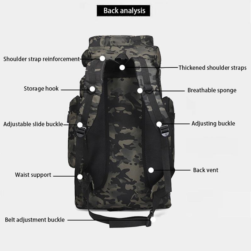 Large Backpack Oxford Cloth Waterproof Backpack Liters Travel Outdoor Camping Backpack