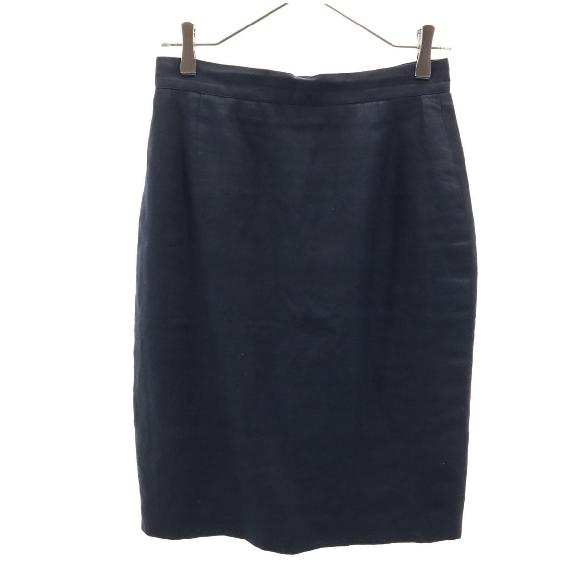 

FENDI Made in Italy Linen Mimole length Tight Skirt 42 Navy Women Used