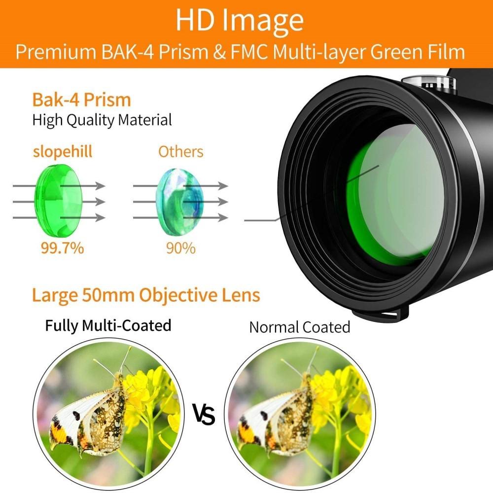 Amazon Cross-border Explosion Telescope 12X50 Single-tube High-power HD Glasses Monocular Telescope