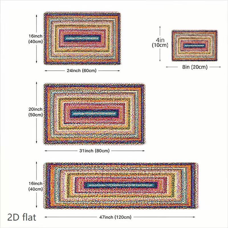 1pc Modern Braided Rug Suitable for Indoor/Outdoor Use, Machine-Washable with Braided Mat, Rectangular Entryway Rug Suitable f