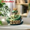 2D Flat Crystal Snake Acrylic Desktop Decoration, with Base, Suitable for Wall Decoration, Porch, Room, Villa, Accents Home, Hallway, or Workplace - R