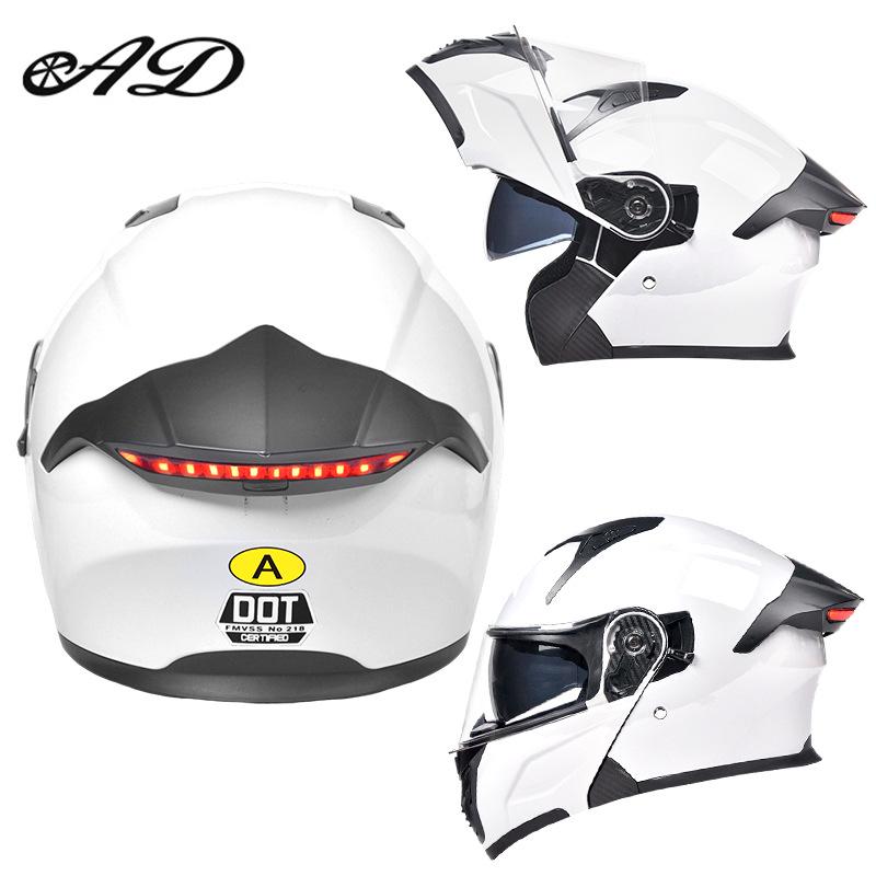 DOT Certified Unisex Flip-up Motorcycle Helmet: Stylish, All-Season Safety Taillight Design
