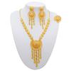 Dubai 24K Gold Plated Jewelry Set Butterfly Necklace Earrings Bracelet Ring Set Tassel Pendant
