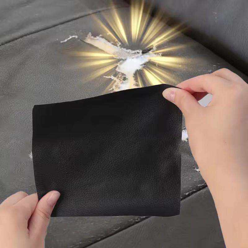 Self Adhesive Leather Patch Artificial Synthetic Leather Black Waterproof Sticker Sofa Car Seats Couch Scratch Repair Tape