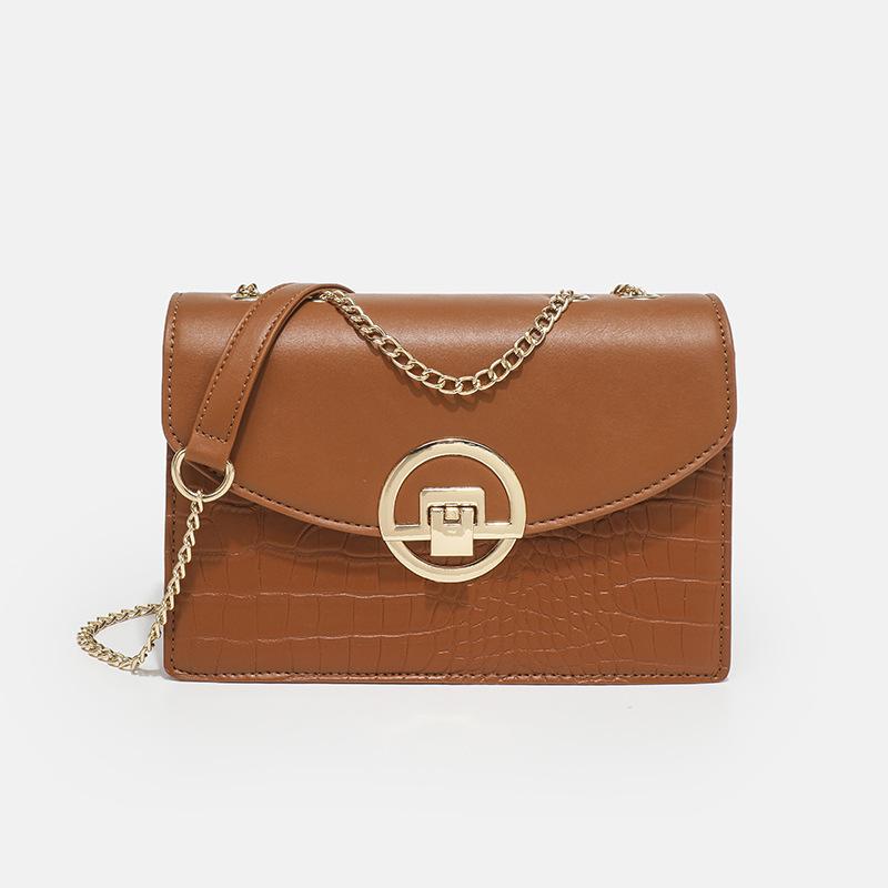 

Новые модные женские маленькие квадратные сумки из искусственной кожи с замком-пряжкой, цепные сумки для отдыха, корейские уличные однотонные сумки через плечо, сумки через плечо