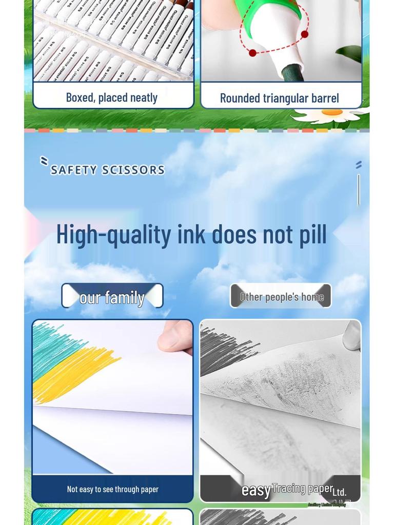 24-Color Washable Triangular Watercolor Pen Set for Kids