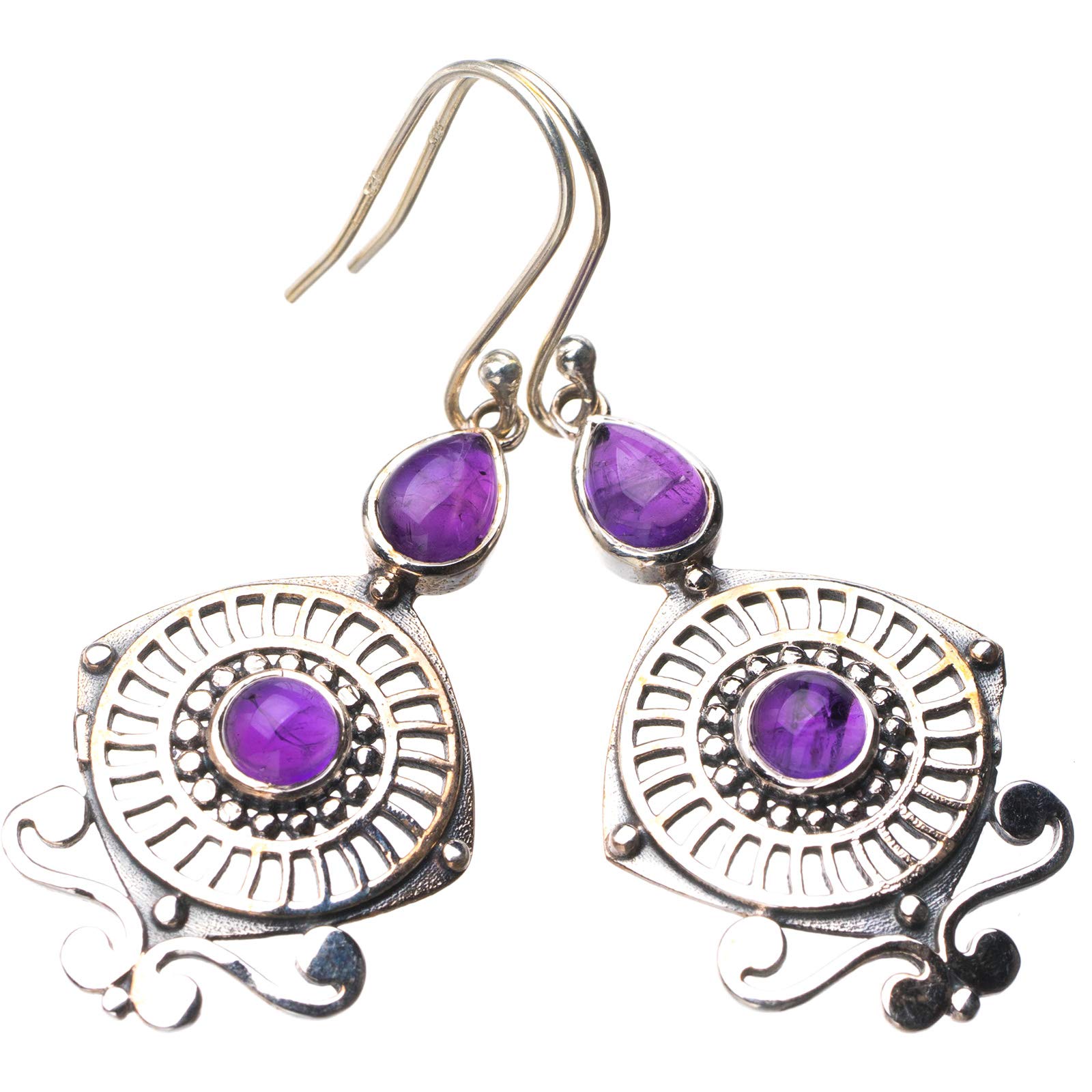

StarGems® Natural Amethyst Handmade 925 Sterling Silver Earrings 2 E1185