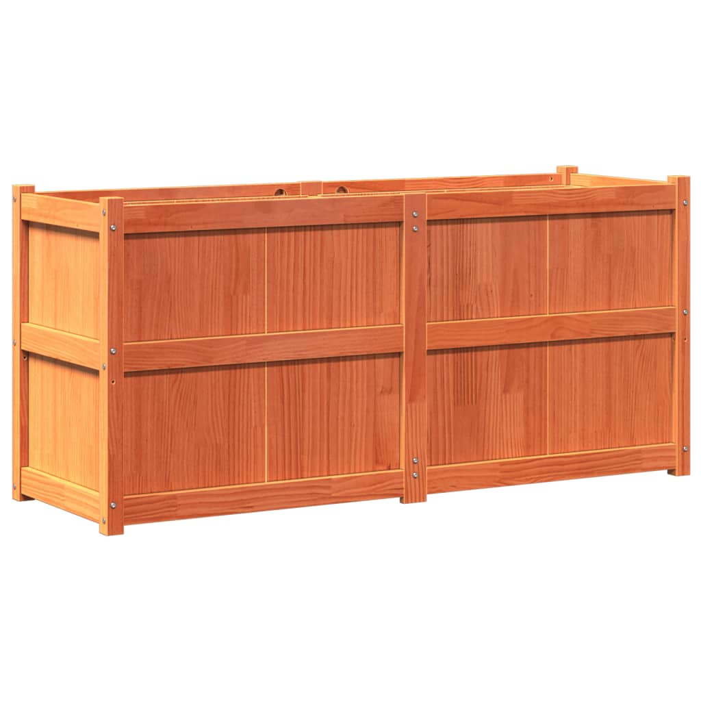 Plant Box Wax Brown 150x50x70 Cm Solid Pine Wood