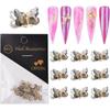 Transparent Gray Butterfly Nail Decoration 3D Manicure Butterfly Nails Rhinestone Diamond Glitter Summer Novel Design Acrylic Butterfly Nails 10 Piece