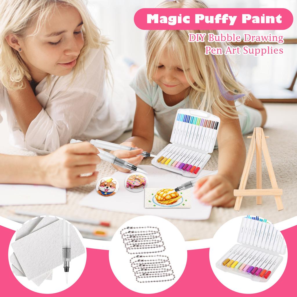 Paint, 3D Painting Canvas Sponge, Popcorn Painting Texture Painting Set, DIY Bubble Painting Brush Art Supplies 5ml