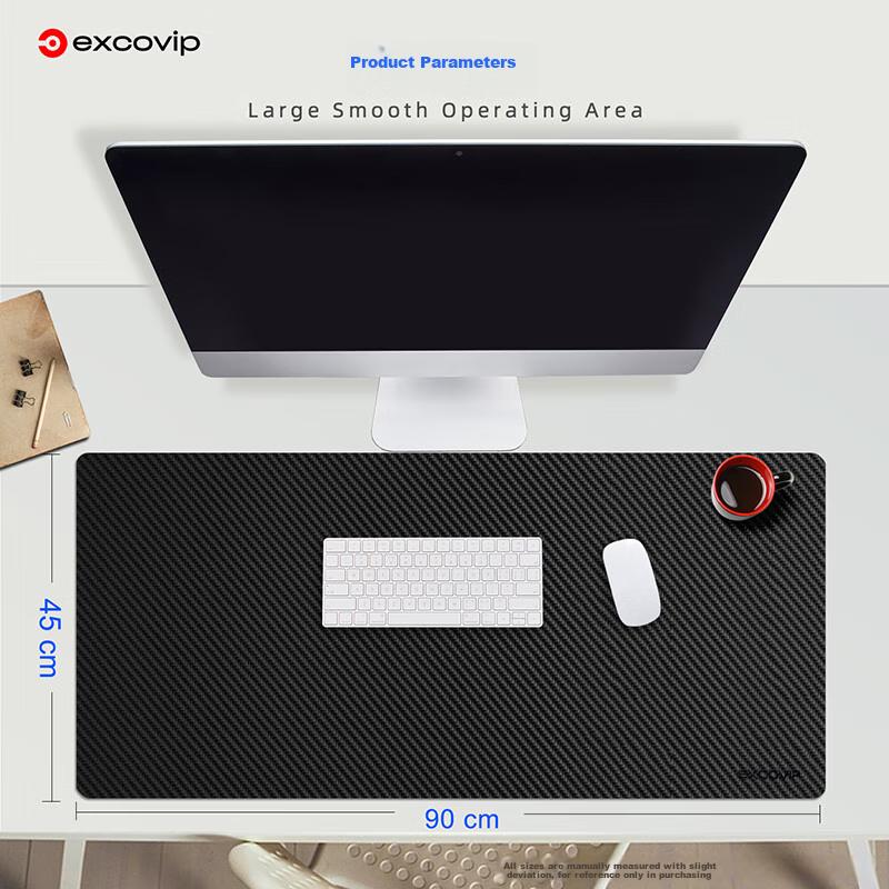Mouse Pad, Carbon Fiber Computer Desk Pad, Laptop Desk Mat, Large PU Leather Texture, Double-Sided Waterproof Leather Desk Pad, Keyboard Mat, 0109