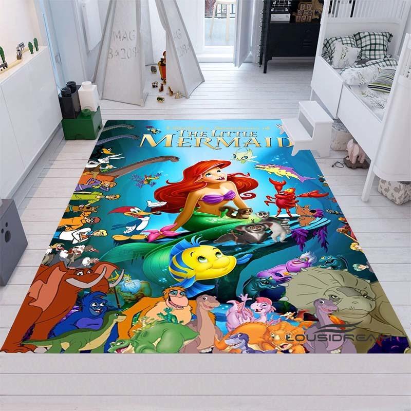 Cute Cartoon The Little Mermaid Ariel Princess Rug, Bedroom Playmat, Living Room Rug, Home Decor, Holiday Gift