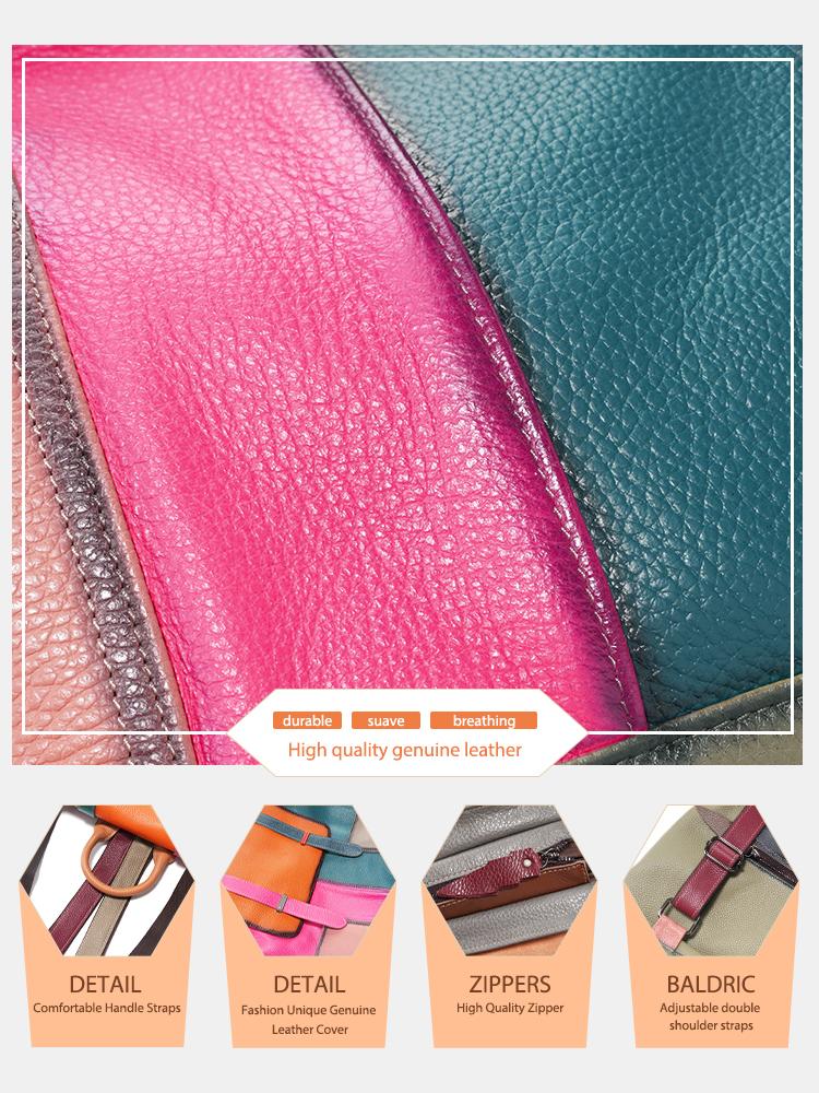 Zency Women's Stylish Genuine Leather Backpack Large Capacity Rucksack For Ladies