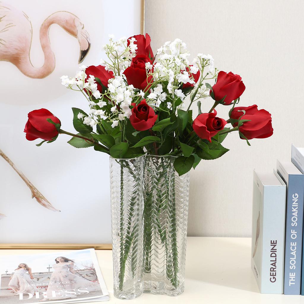 Hand Feeling Moisturizing Rose Bouquet Simulation Flowers Home Living Room Decorative Ornaments Fake Flowers