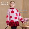 Little Naive Girls' Color-Block Floral Winter Knit Sweater