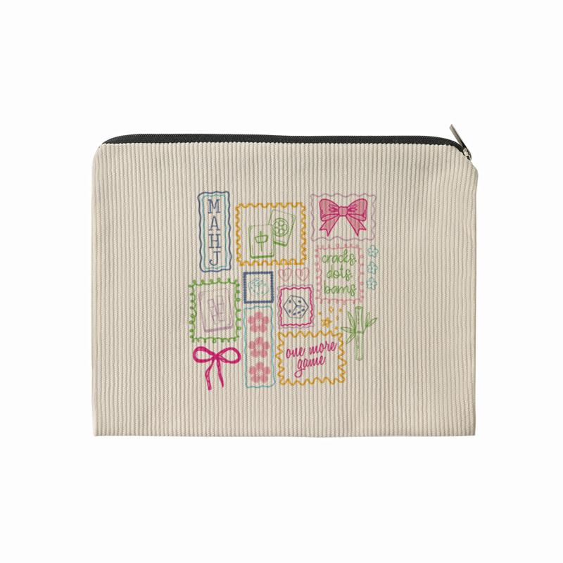 1 Stück Mahjong Spieler Make-up-Taschen Make-up Kordstoff Aufbewahrungstasche Ästhetisches Accessoire Reise für Frauen Mahjong Club Spiel Liebhaber Taschen