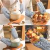 Baking Gloves, Thickened Cotton Grid Oven Mitts Kitchen Potholders Pad Heat Resistant Thermal Anti-heat Take Hot Pot Cooking